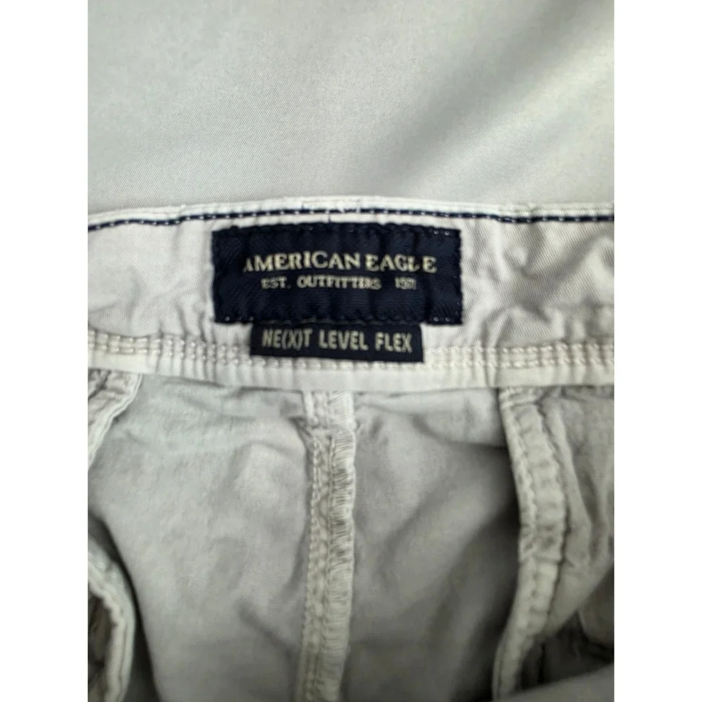 American Eagle Mens Next Level Flex Chino Shorts Gray Size 31 8 Inch Inseam